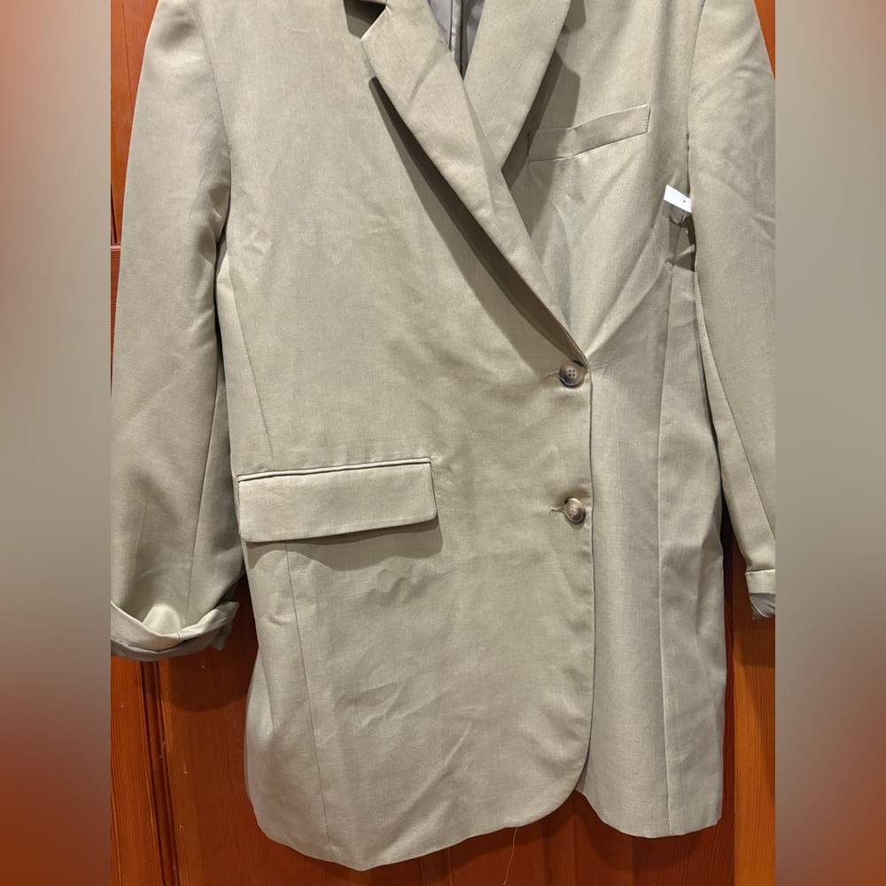Topshop Tailored Dad Blazer Dress in Sage - Picture 12 of 17
